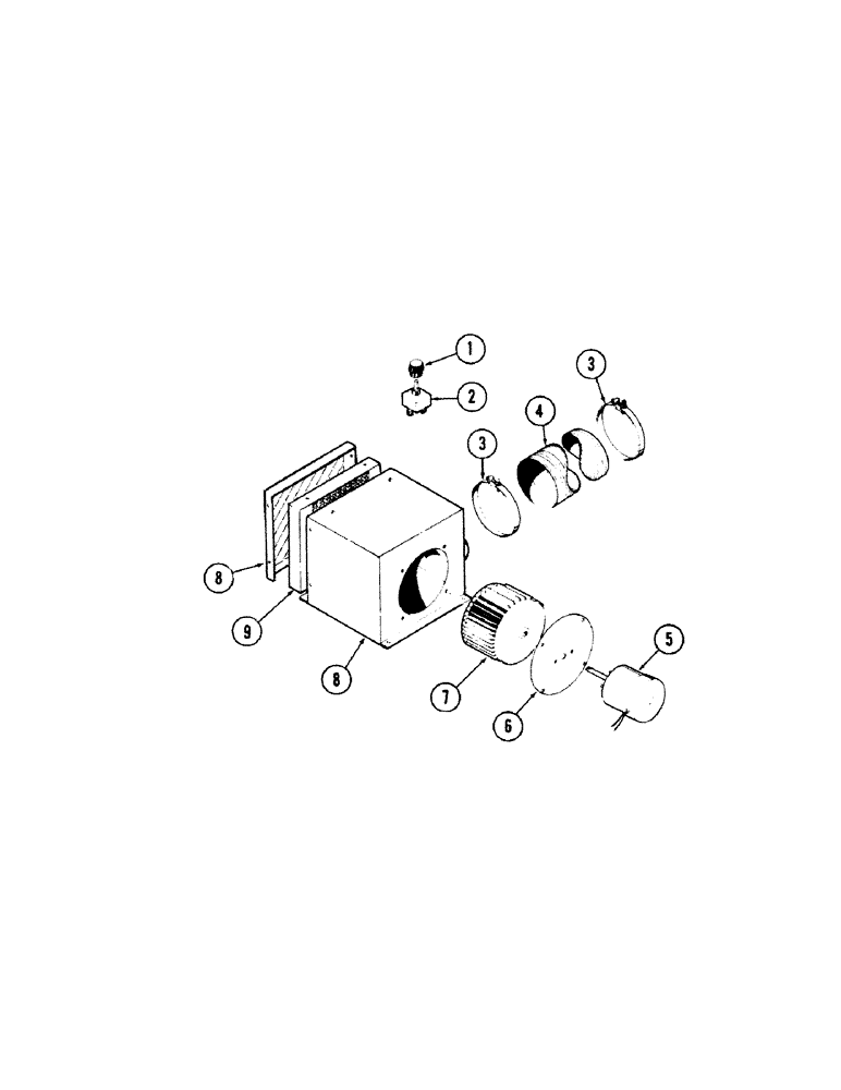 Схема запчастей Case 50 - (4-096[1]) - HEATER (04) - ELECTRICAL SYSTEMS