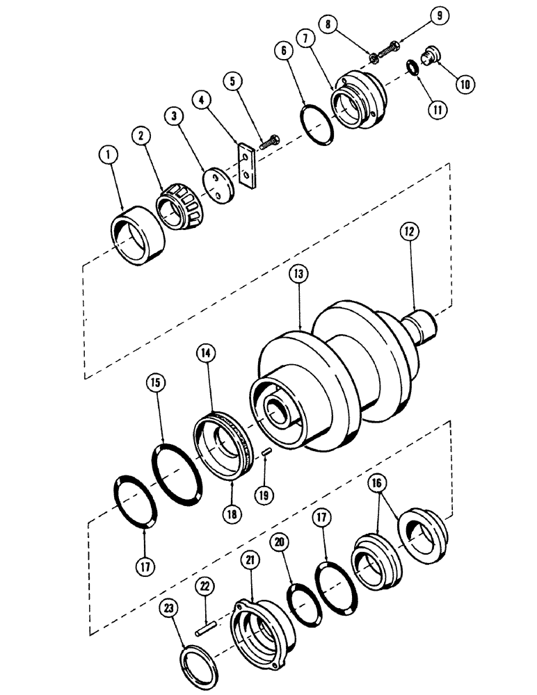 Схема запчастей Case 40 - (058) - DOUBLE FLANGE TRACK ROLLER (48) - TRACKS & TRACK SUSPENSION