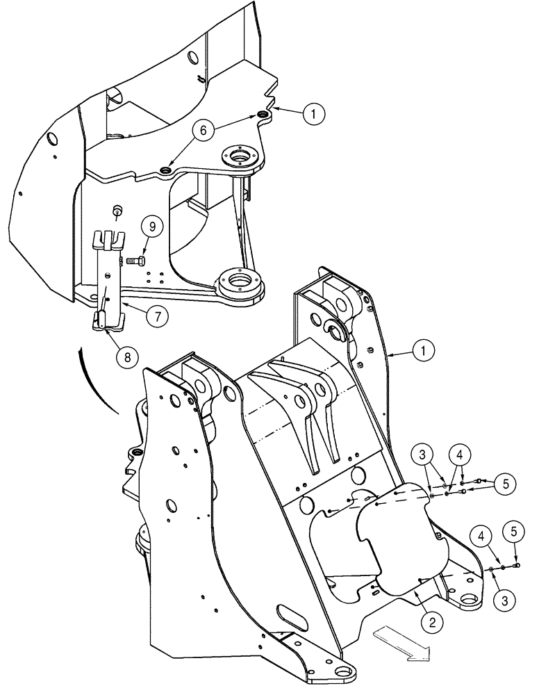 Схема запчастей Case 521D - (09-24) - FRAME, FRONT (09) - CHASSIS