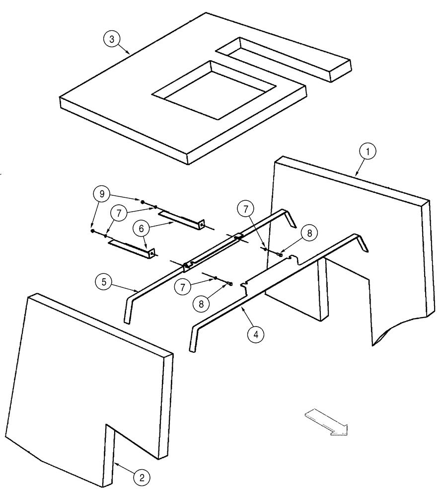 Схема запчастей Case 521D - (09-15) - INSULATION - HOOD (09) - CHASSIS