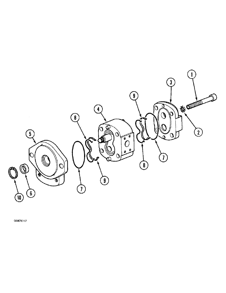 Схема запчастей Case 888 - (8B-22) - LOW PRESSURE HYDRAULIC PUMP (08) - HYDRAULICS