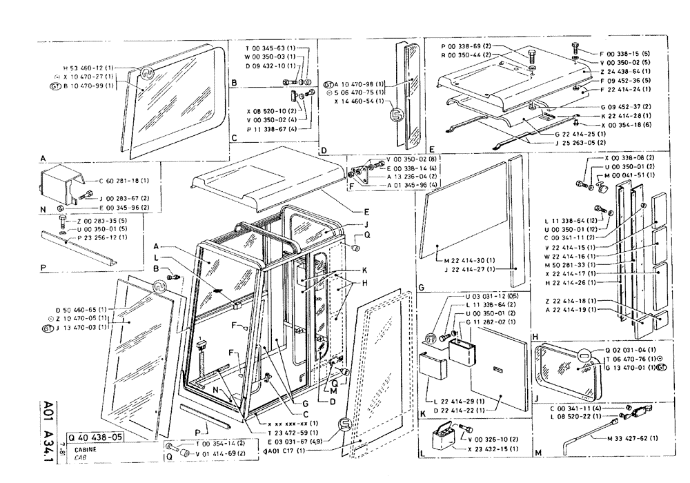 Схема запчастей Case 75C - (A01 A34.1) - CAB (05) - UPPERSTRUCTURE CHASSIS