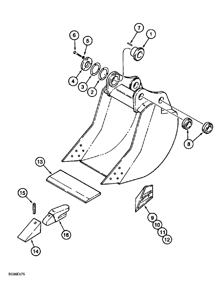 Схема запчастей Case 9060B - (9-098) - H & H BUCKETS, HEAVY DUTY - STANDARD AND HIGH CAPACITY (09) - CHASSIS