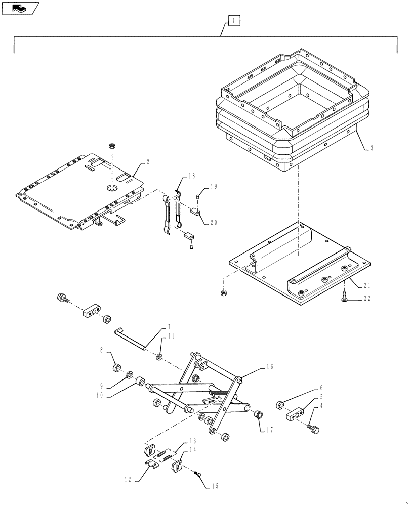 Схема запчастей Case 521F - (90.120.02[06]) - SEAT ASSY MECHANICAL SUSPENSION (90) - PLATFORM, CAB, BODYWORK AND DECALS