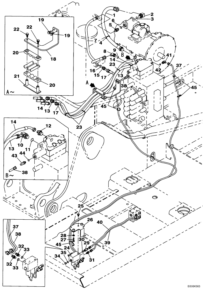 Схема запчастей Case CX210B - (08-39) - HYDRAULICS, AUXILIARY - SECOND ACTING CIRCUIT, HAND OPERATED (08) - HYDRAULICS