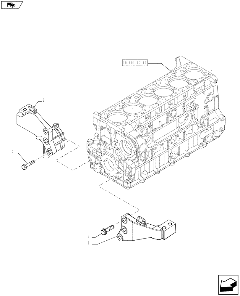 Схема запчастей Case F3AE0684S E914 - (10.012.01) - ENGINE SUSPENSION (10) - ENGINE