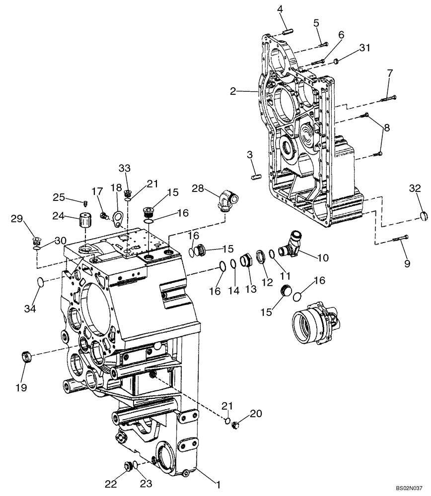 Схема запчастей Case 921C - (06-05) - TRANSMISSION - HOUSING (06) - POWER TRAIN