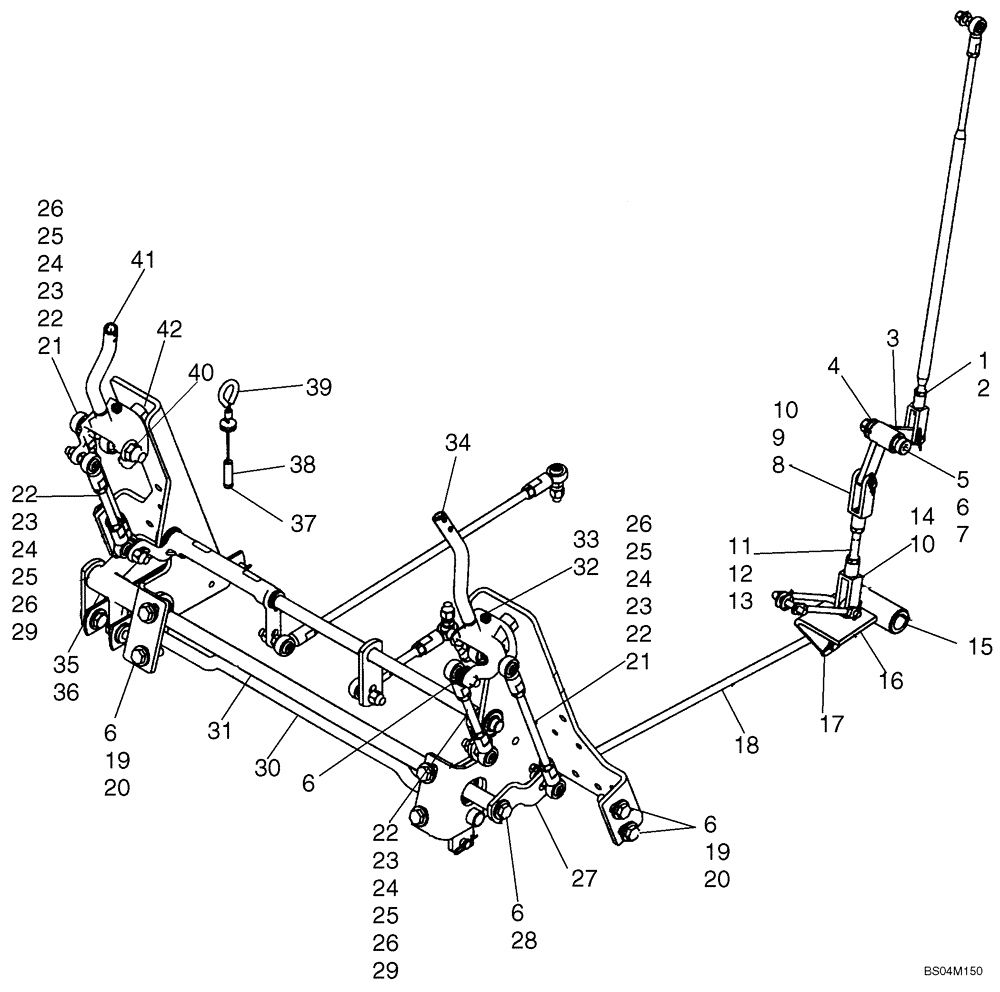 Схема запчастей Case 410 - (09-12) - CONTROLS - LOADER AND GROUND DRIVE (FLAT LINKAGE LINKS, IF USED, SEE FIGURE 09-12A REF 5, 6) (09) - CHASSIS