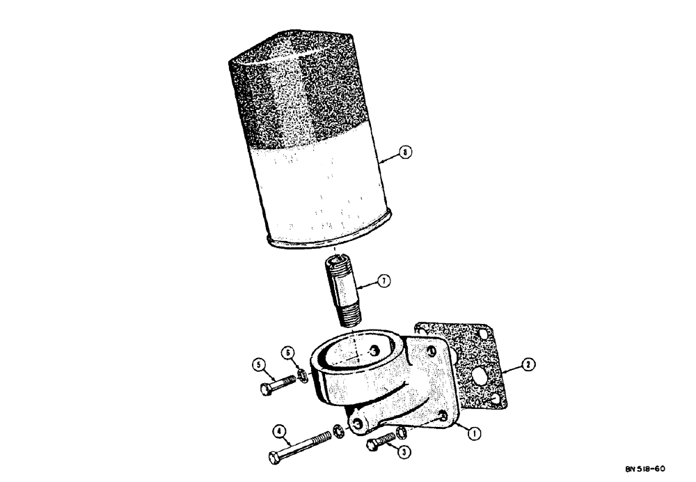 Схема запчастей Case 310E - (034) - ENGINE OIL FILTER - GAS AND DIESEL (01) - ENGINE