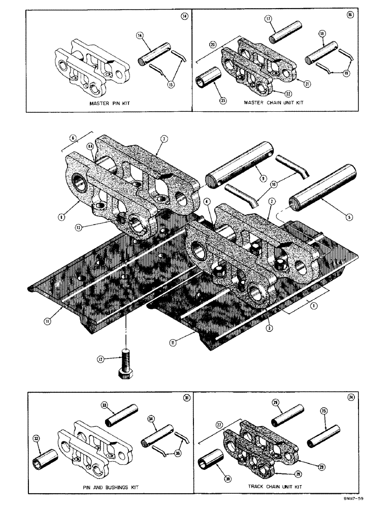 Схема запчастей Case 420C - (134) - TRACK CHAIN (04) - UNDERCARRIAGE