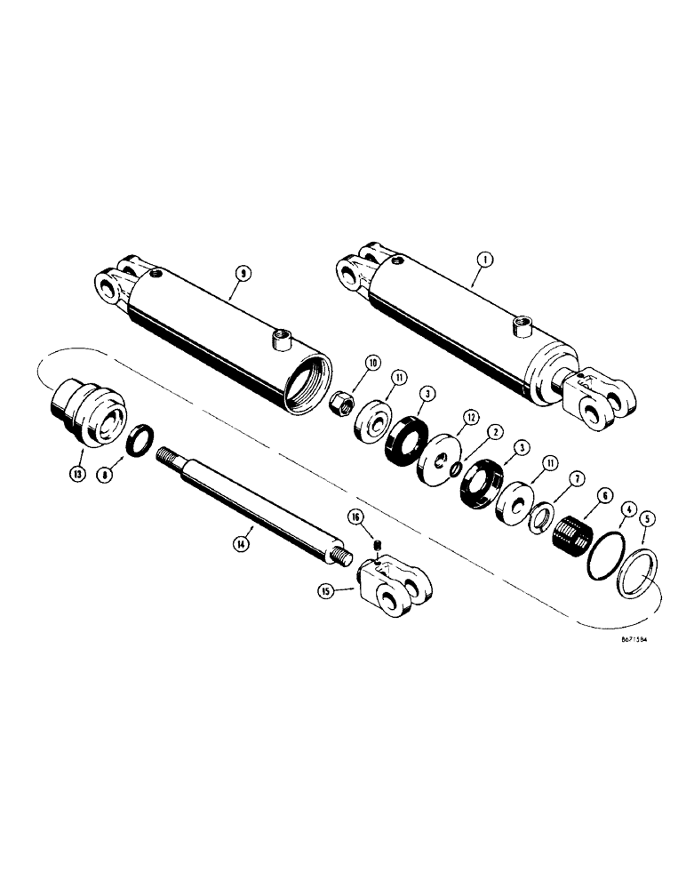 Схема запчастей Case 310G - (218) - D39720 GRAPPLE CYLINDER (07) - HYDRAULIC SYSTEM