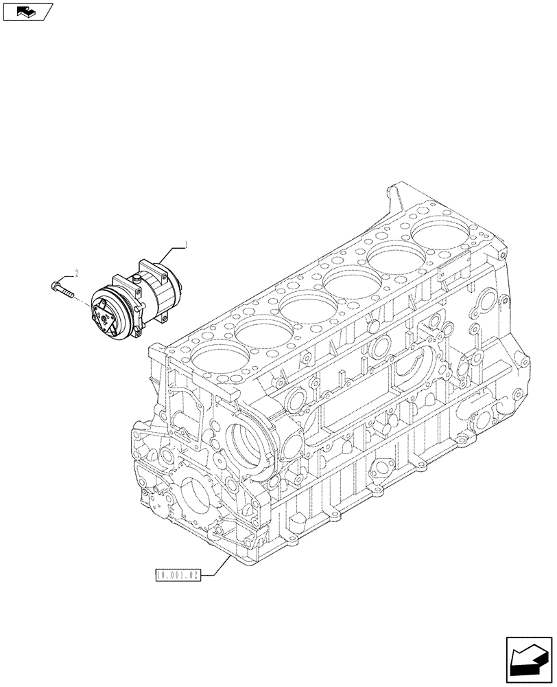 Схема запчастей Case F3AE0684K E910 - (50.200.01) - COMPRESSOR, AIRCOND. - MY11 8120 (50) - CAB CLIMATE CONTROL