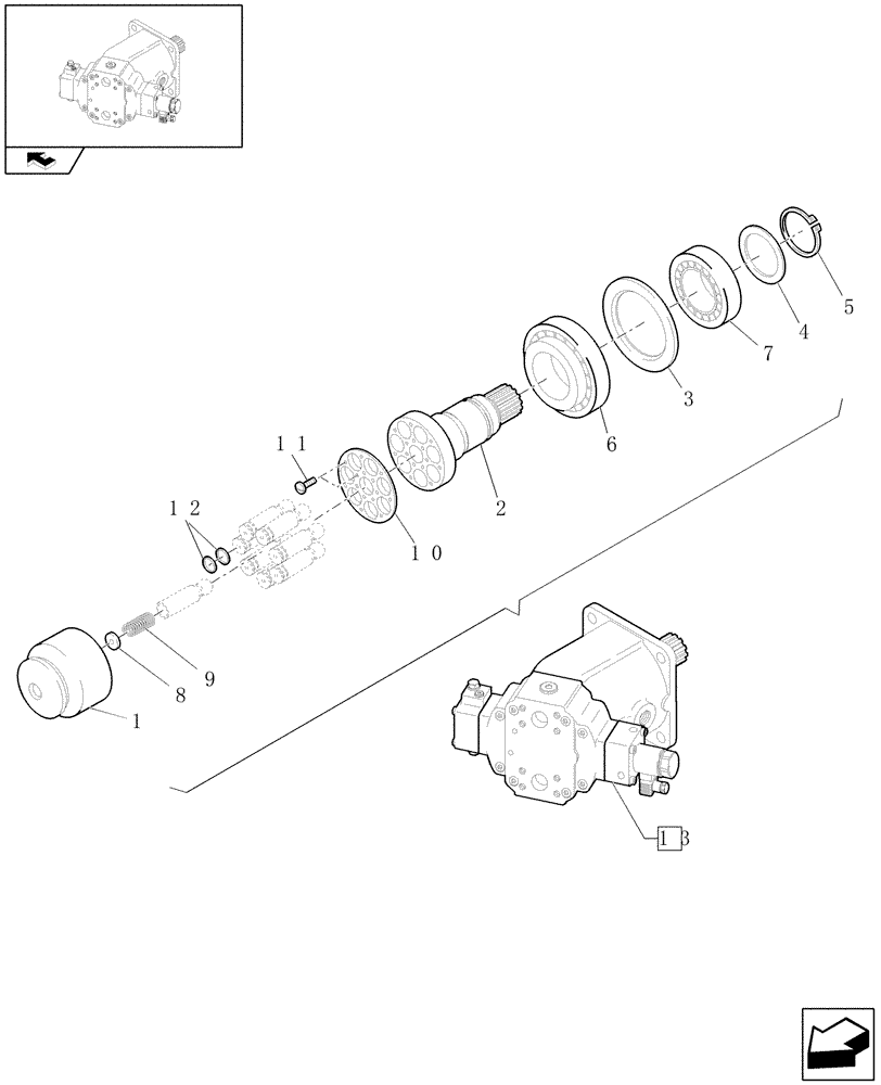 Схема запчастей Case 321E - (076/03[06]) - HYDRAULIC MOTOR REDUCTION GEAR (05) - REAR AXLE