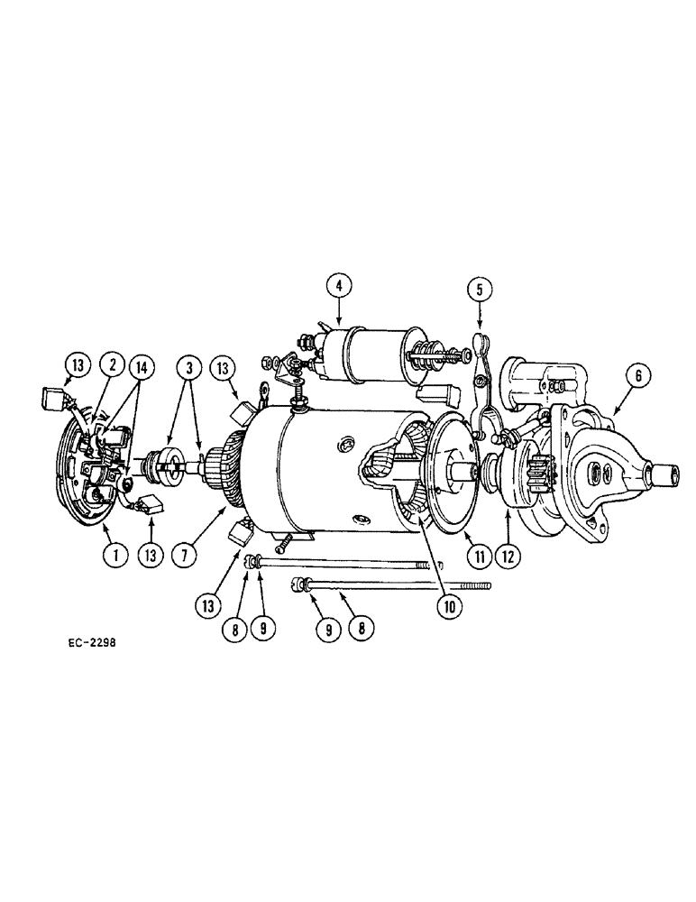 Схема запчастей Case 380B - (4-108) - STARTER MOTOR, LUCAS (04) - ELECTRICAL SYSTEMS