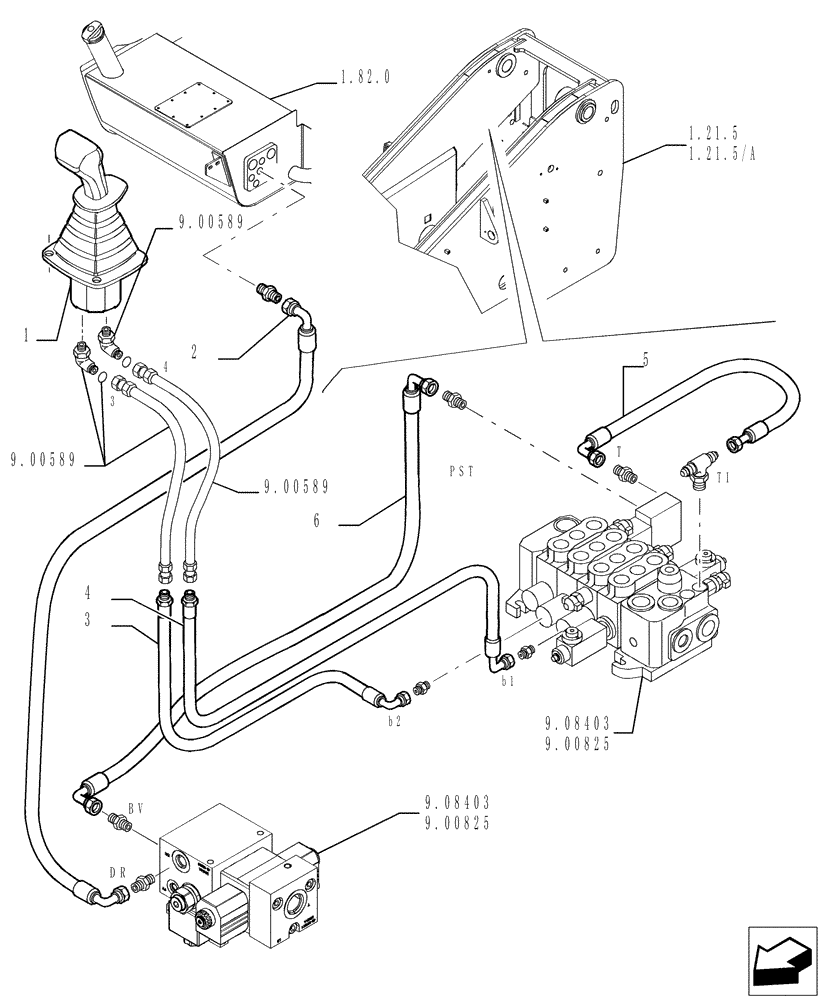 Схема запчастей Case TX842 - (1.10.3A[01]) - MAIN HYDRAULIC CONTROL - VERSION (03-04) (35) - HYDRAULIC SYSTEMS