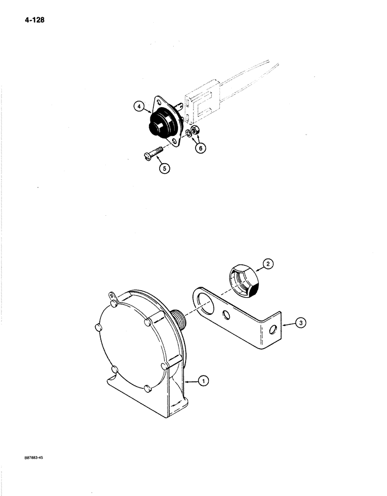 Схема запчастей Case 780C - (4-128) - 12 VOLT HORN (04) - ELECTRICAL SYSTEMS