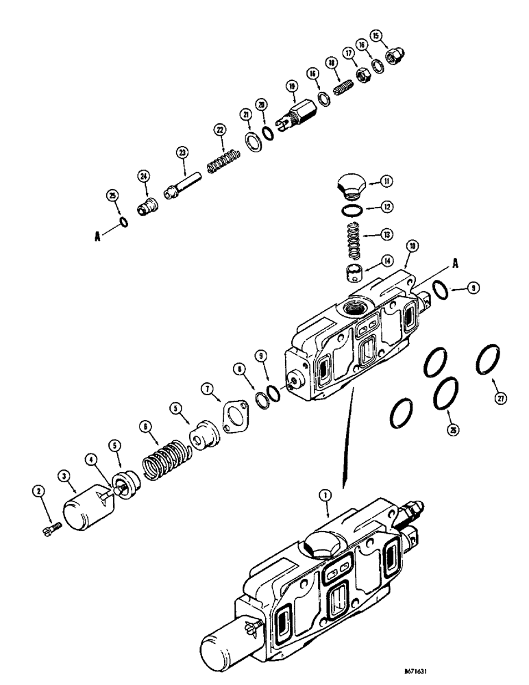 Схема запчастей Case 750 - (266) - D42130 RIPPER, PULL BEHIND, OR LOADER CLAM SECTION (07) - HYDRAULIC SYSTEM