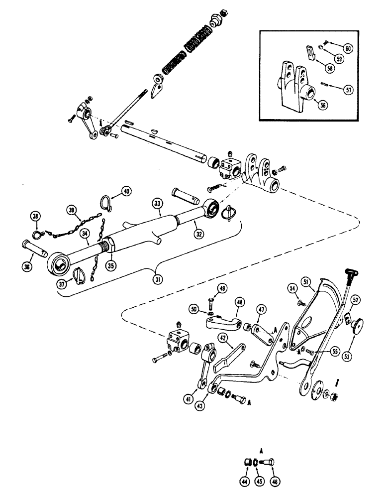 Схема запчастей Case 430CK - (105A) - DRAFT-O-MATIC SENSING LINKAGE 