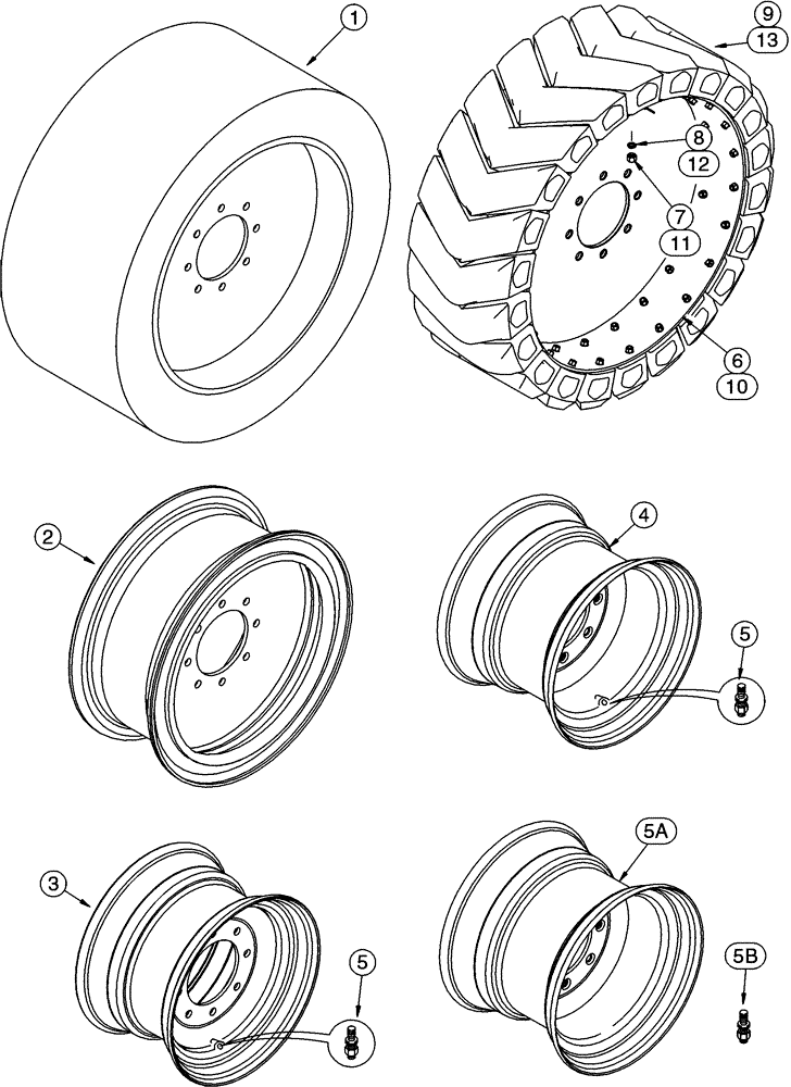 Схема запчастей Case 90XT - (06-29) - WHEELS (06) - POWER TRAIN