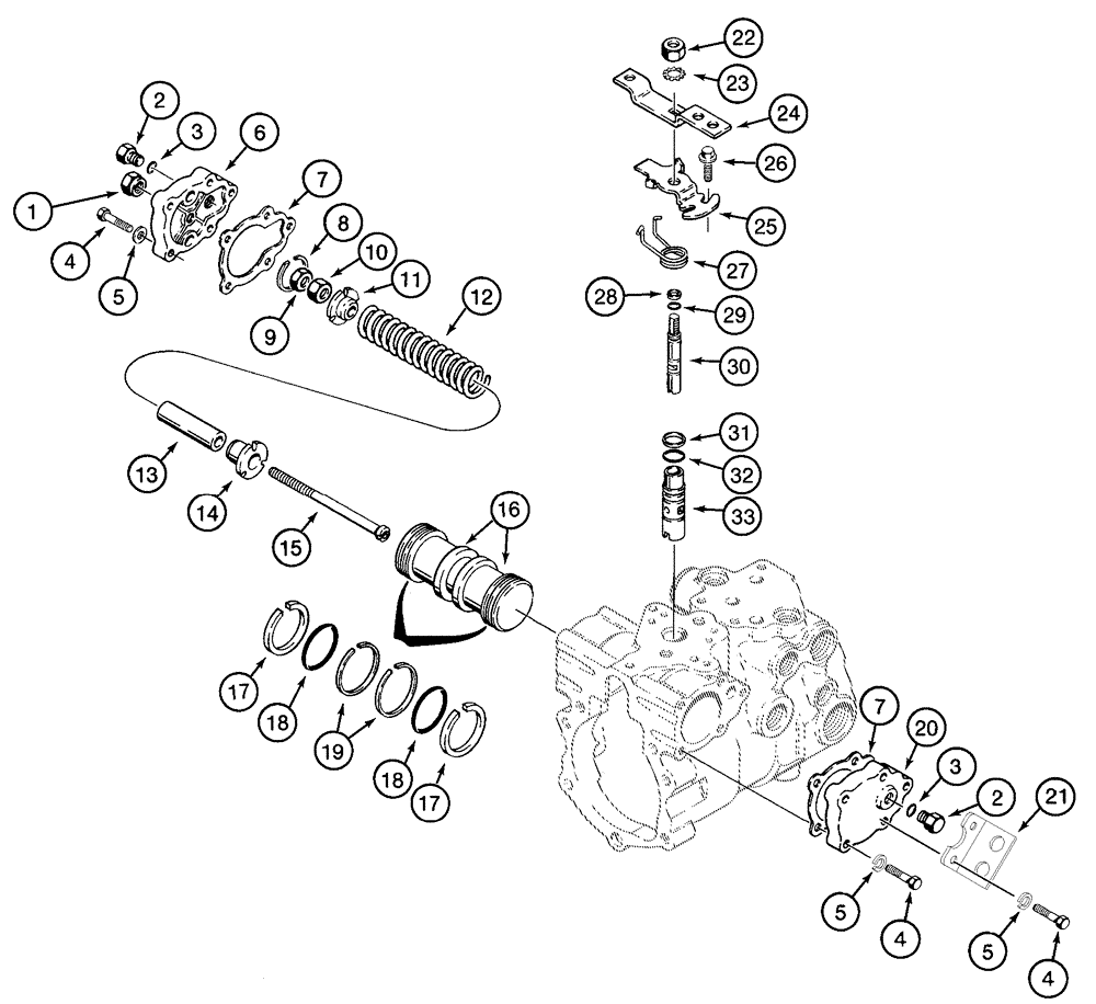 Схема запчастей Case 90XT - (08-40) - PUMP, PISTON, NEUTRAL START AND SERVO (08) - HYDRAULICS