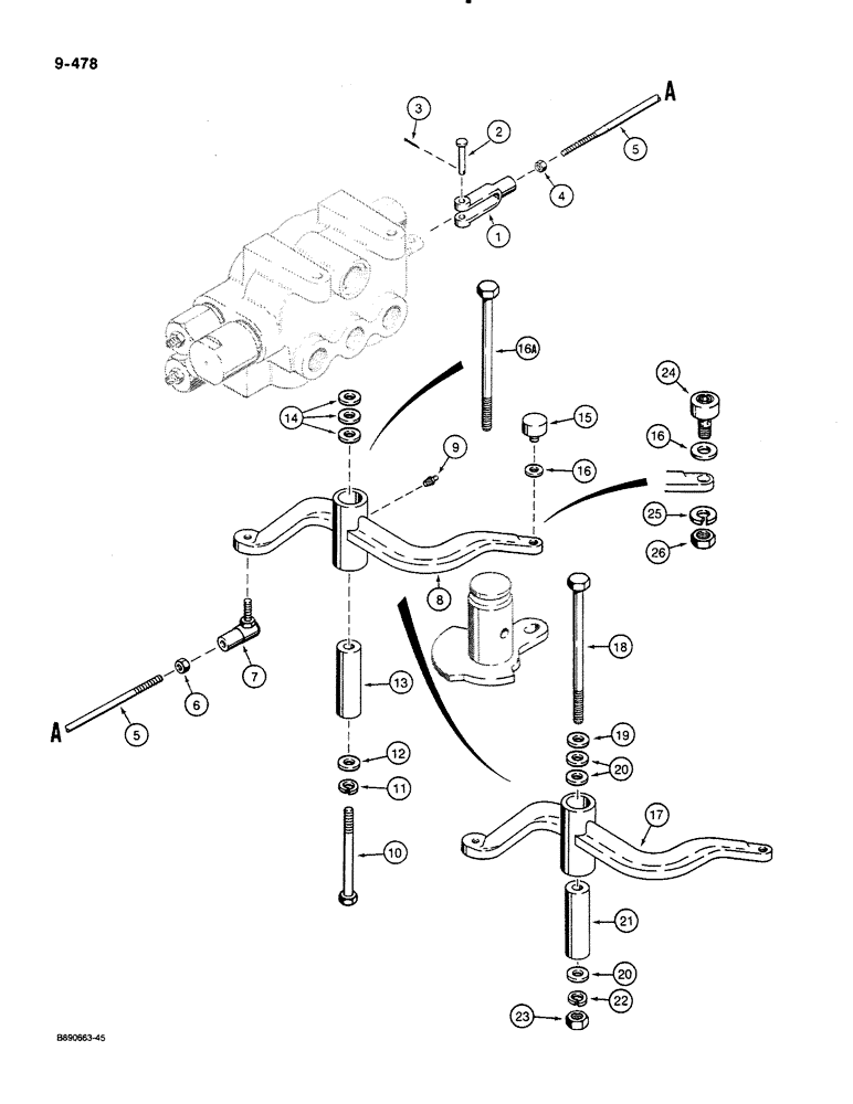 Схема запчастей Case 580K - (09-478) - BACKHOE SWING SEQUENCE VALVE CONTROL (09) - CHASSIS/ATTACHMENTS