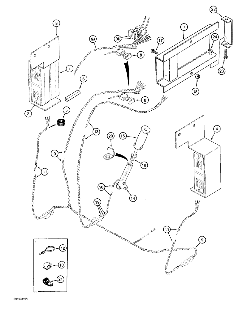 Схема запчастей Case 1825 - (4-23C) - ROAD LAMPS AND WIRING, EUROPEAN MODELS, P.I.N. JAF0096608 AND AFTER (04) - ELECTRICAL SYSTEMS