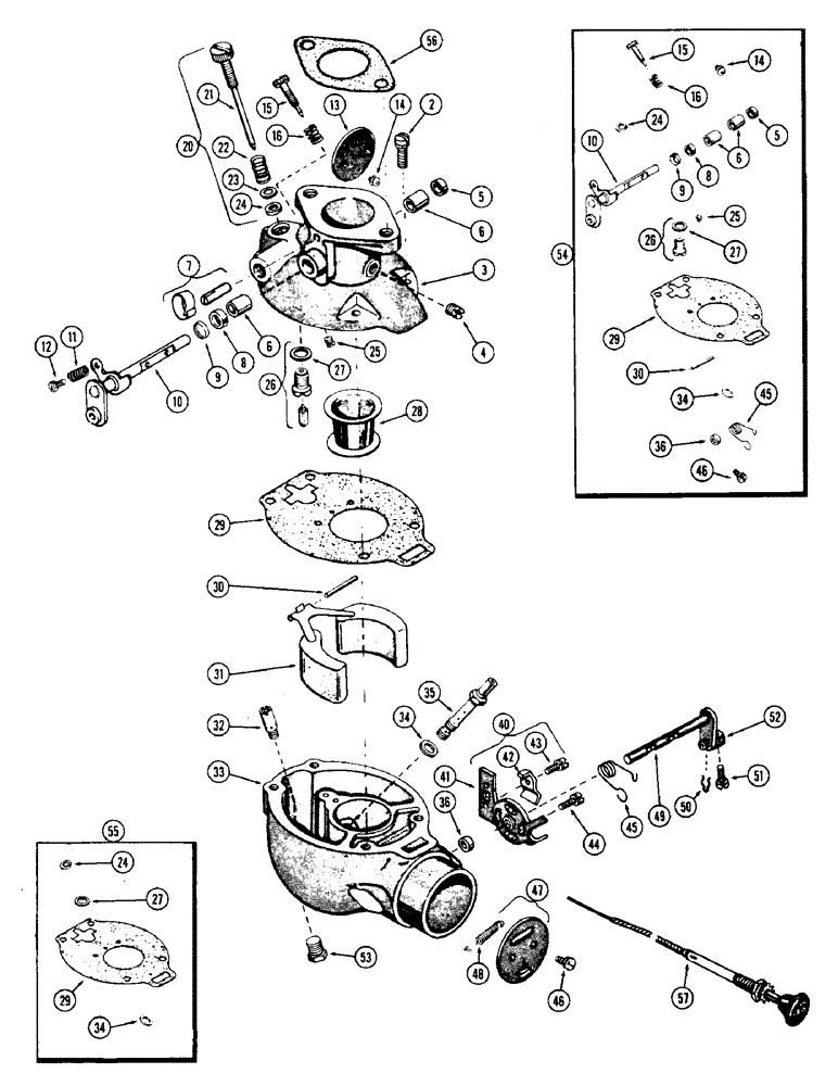 Схема запчастей Case W7 - (068) - A24305 CARBURETOR, (284) SPARK IGNITION ENGINE, USED W/OIL BATH AIR CLEANER (03) - FUEL SYSTEM