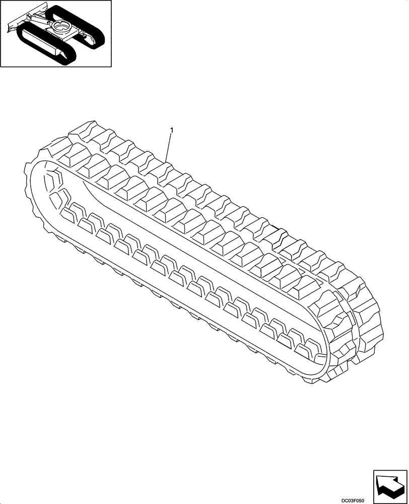 Схема запчастей Case CX14 - (05-03[00]) - TRACK, RUBBER (11) - TRACKS/STEERING