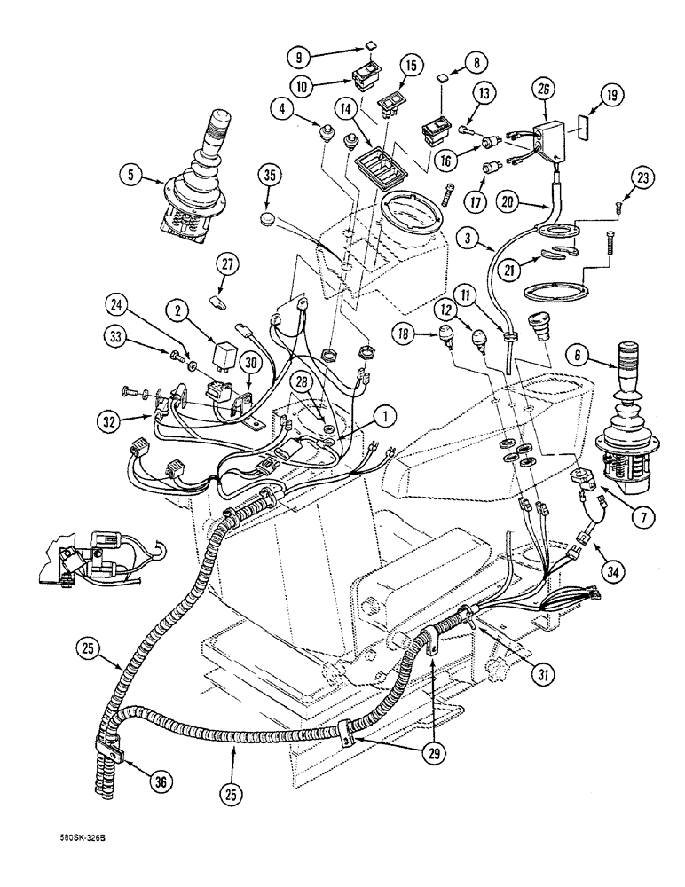 Схема запчастей Case 580SK - (4-54) - ELECTRICAL SYSTEM, PRESTIGE VERSION, UP TO S/N JJH0046381 (04) - ELECTRICAL SYSTEMS