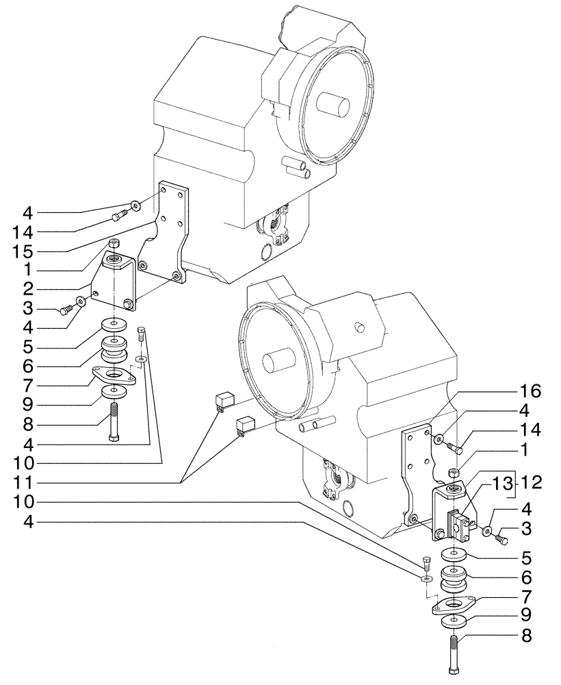 Схема запчастей Case 865B AWD - (06-01[00]) - TRANSMISSION, SUPPORTS - (DIRECT DRIVE) (06) - POWER TRAIN