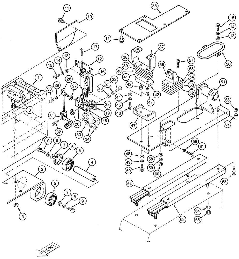 Схема запчастей Case 9050 - (9-30) - LEFT-HAND CONTROL CONSOLE AND LINKAGE, PLATFORM TO SLIDE RAILS (09) - CHASSIS