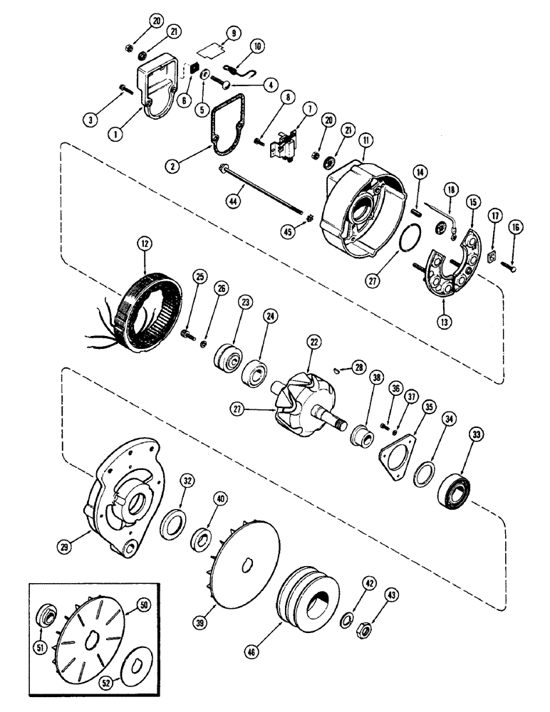 Схема запчастей Case W8B - (068) - A41340 ALTERNATOR, 1ST USED LOADER SER. NO. 9805550, (377) SPARK IGNITION ENGINE (06) - ELECTRICAL SYSTEMS