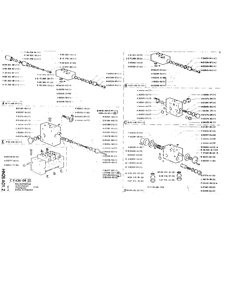 Схема запчастей Case RC200 - (090) - SELECTOR BLOCK 