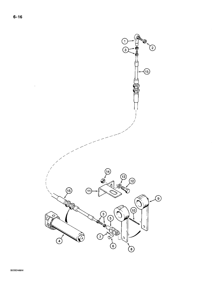 Схема запчастей Case MAXI-SNEAKER C - (6-16) - GROUND DRIVE CONTROL, USED ON MODELS WITH P.I.N. 1242166 AND AFTER (06) - POWER TRAIN