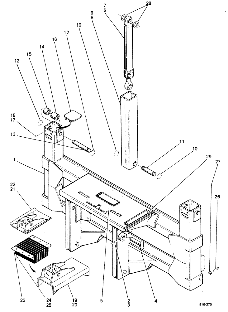 Схема запчастей Case 580F - (292) - SIDE SHIFT BACKHOE, MOUNTING CHASSIS AND STABILIZERS (84) - BOOMS, DIPPERS & BUCKETS