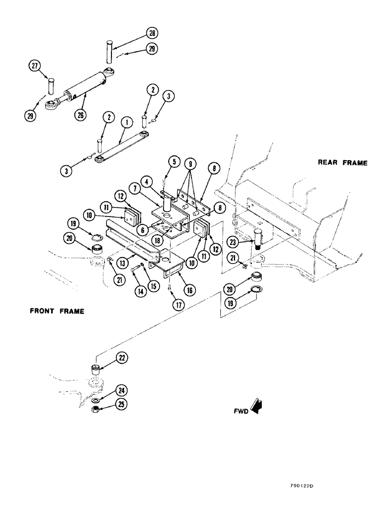 Схема запчастей Case FH4 - (1-06) - ARTICULATING JOINT, STEERING CYLINDER INSTALLATION (41) - STEERING