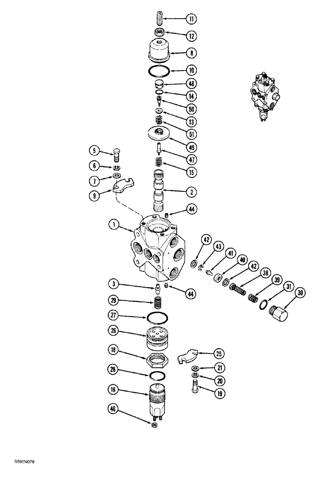 Схема запчастей Case 760 - (05-036) - REAR STEERING CONTROL VALVE (41) - STEERING