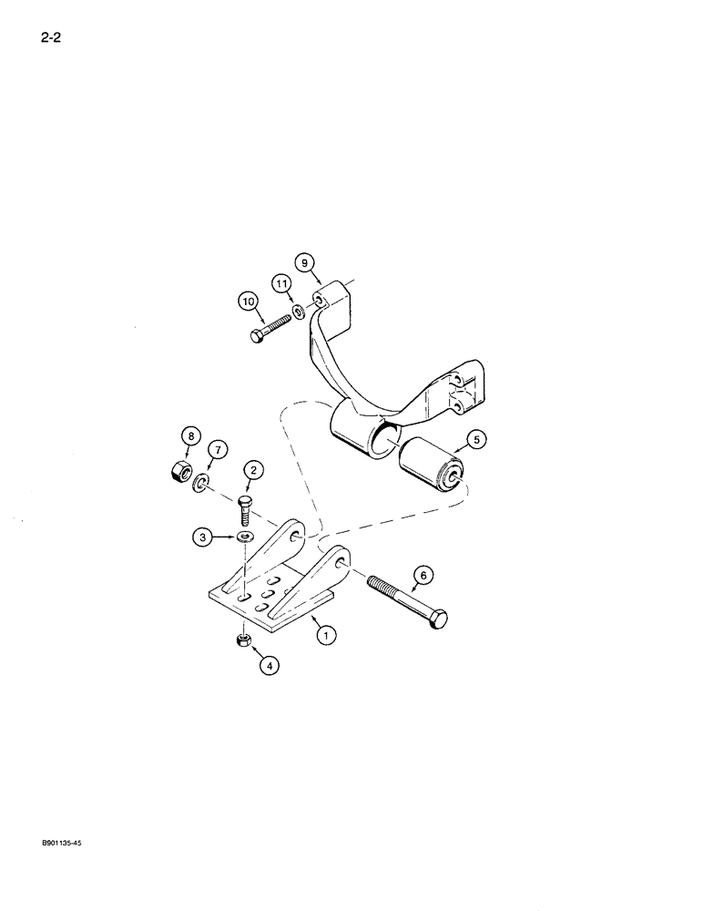 Схема запчастей Case 621 - (2-02) - ENGINE MOUNT AND RELATED PARTS (02) - ENGINE