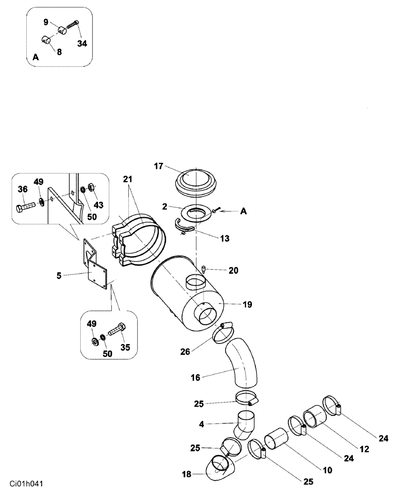 Схема запчастей Case SV223 - (02-006-00[01]) - ENGINE (01) - ENGINE