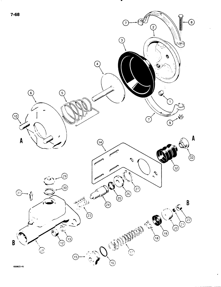 Схема запчастей Case W20C - (7-68) - L113007 BRAKE ACTUATOR (07) - BRAKES