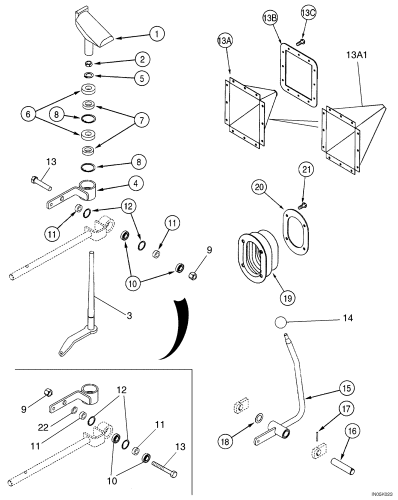 Схема запчастей Case 1150H_IND - (08-19) - CONTROLS - LEVER, CONTROL (08) - HYDRAULICS