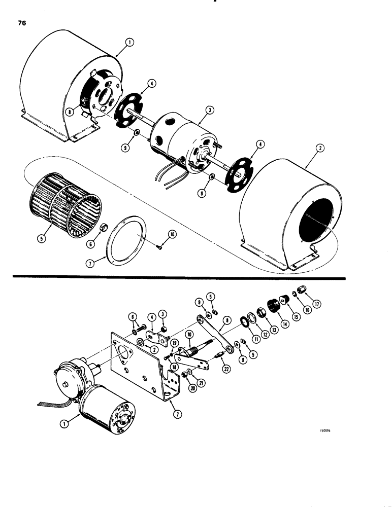 Схема запчастей Case W20 - (076) - D71529 BLOWER (09) - CHASSIS