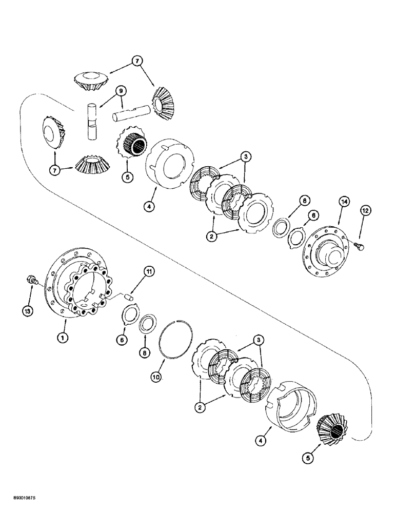 Схема запчастей Case 721B - (6-44) - FRONT AXLE DIFFERENTIAL (06) - POWER TRAIN