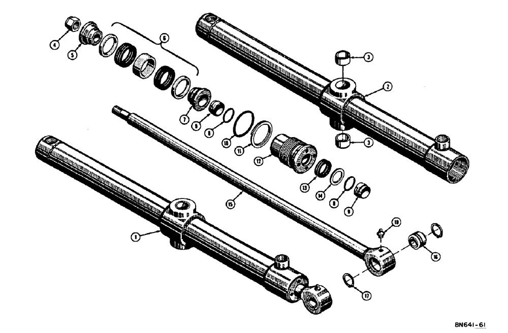 Схема запчастей Case 310E - (096) - D28219 DOZER LIFT HYDRAULIC CYLINDER (07) - HYDRAULIC SYSTEM