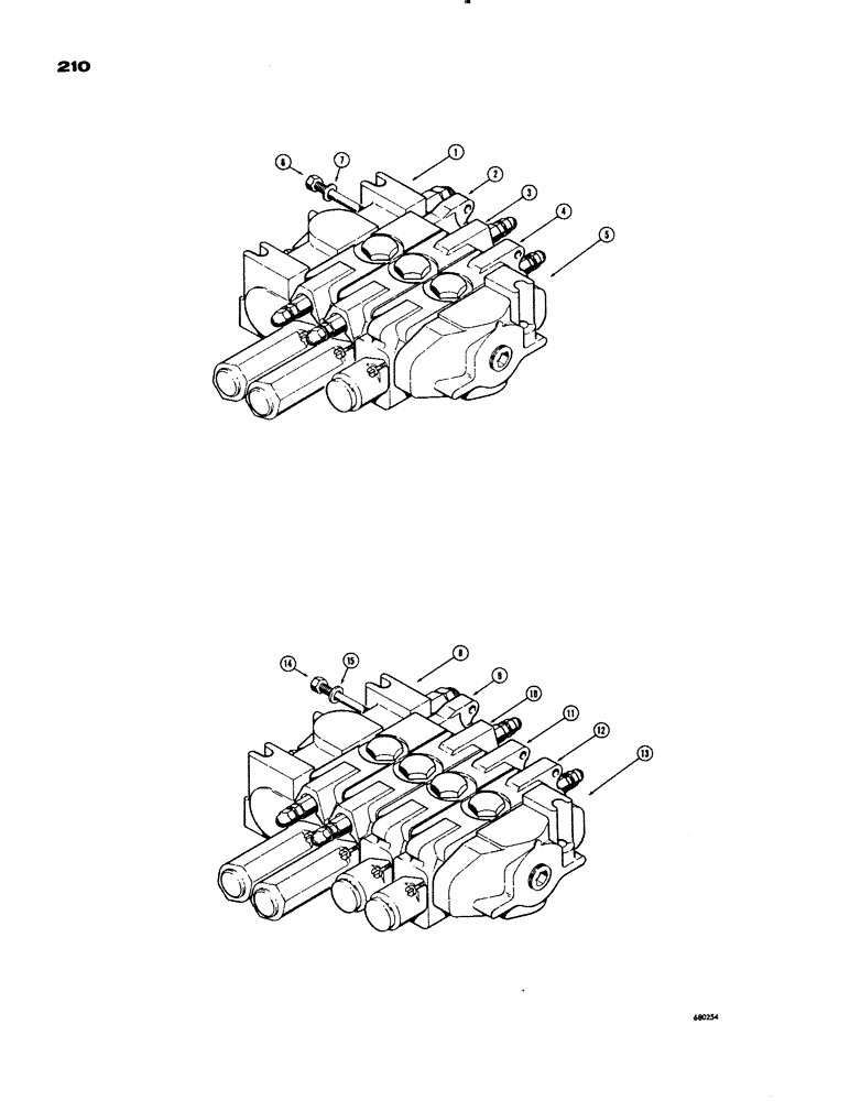 Схема запчастей Case 1150 - (210) - LOADER CONTROL VALVES (07) - HYDRAULIC SYSTEM