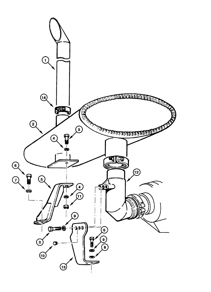 Схема запчастей Case 885 - (02.07[00]) - MUFFLER AND EXHAUST SYSTEM (02) - ENGINE