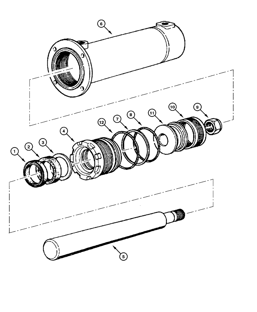 Схема запчастей Case 845 - (08.58[00]) - CYLINDER - SADDLE LOCK (08) - HYDRAULICS