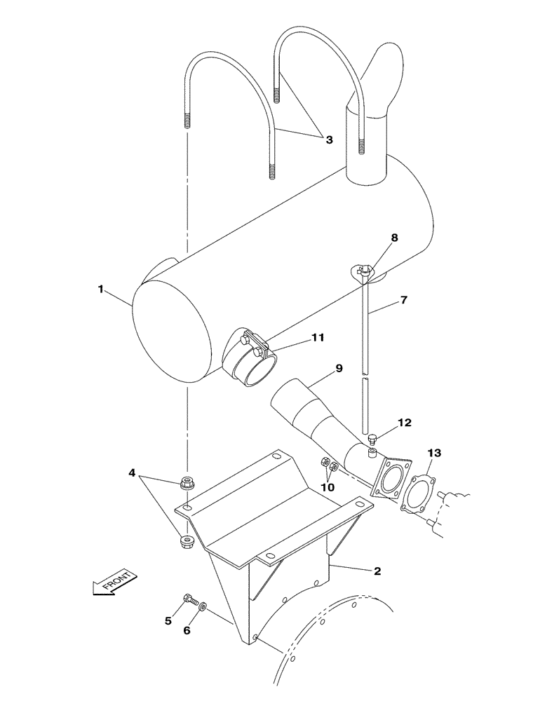 Схема запчастей Case CX350 - (02-007-00[01]) - EXHAUST (03) - FUEL SYSTEM