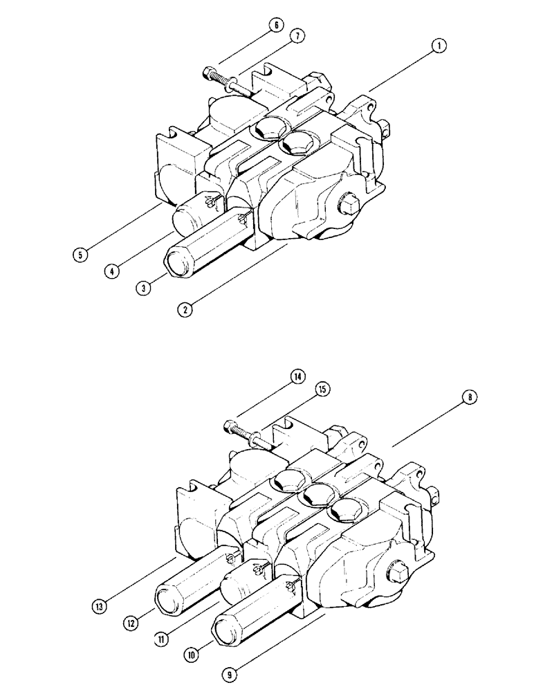 Схема запчастей Case 1000D - (320) - DOZER CONTROL VALVES, USED ON TRACTOR SN. 7104771 & AFTER, D31630 DOZER CONTROL VALVE (2 SPOOL) (07) - HYDRAULIC SYSTEM