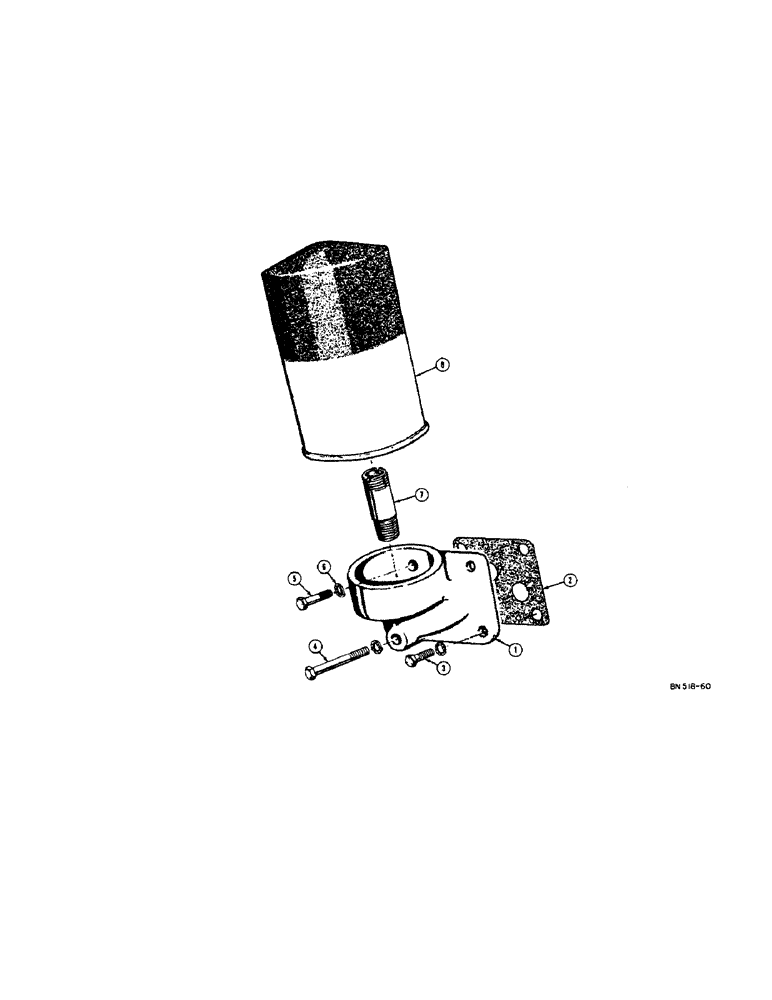 Схема запчастей Case 310D - (018[1]) - OIL FILTER (01) - ENGINE